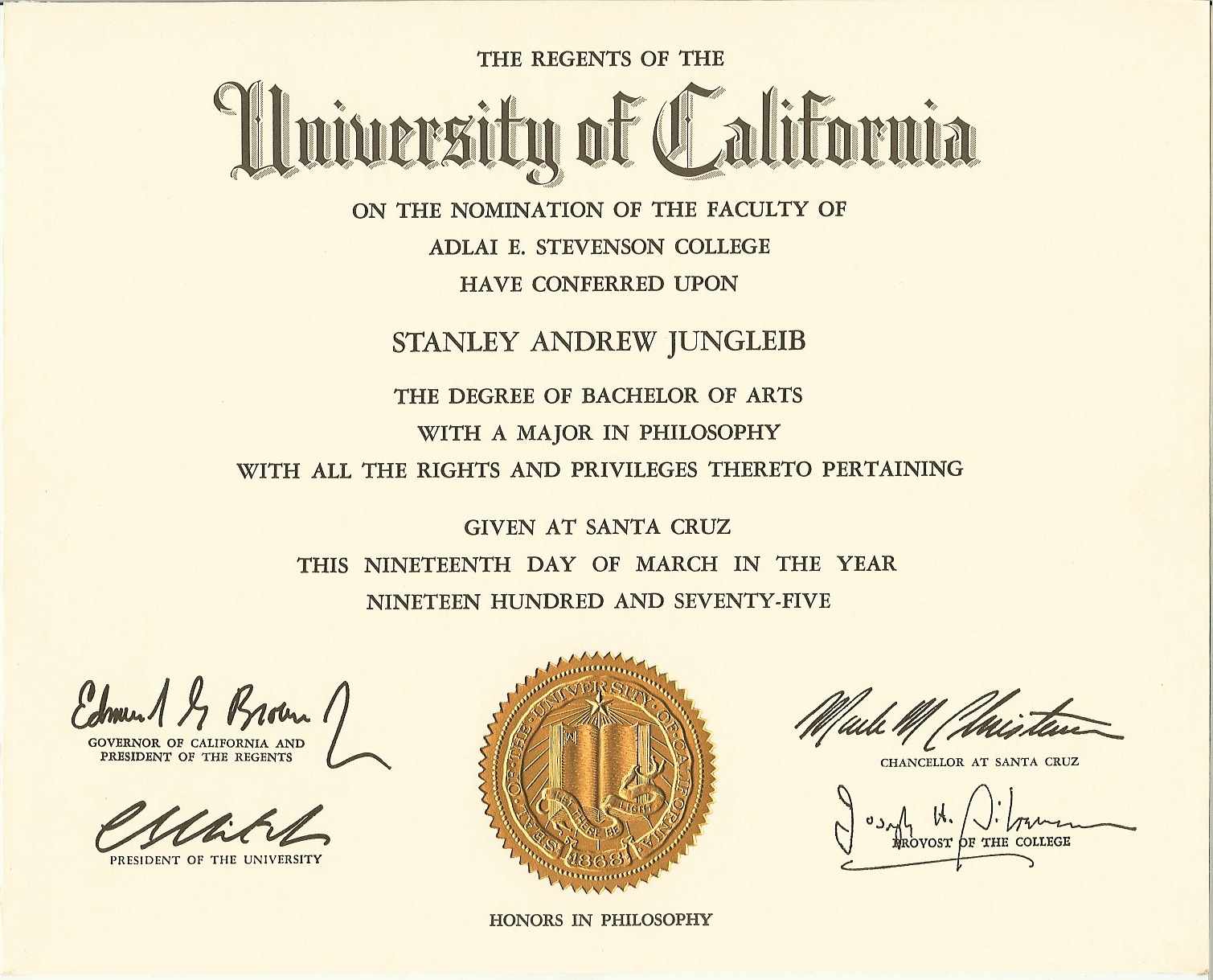 1975 UC diploma